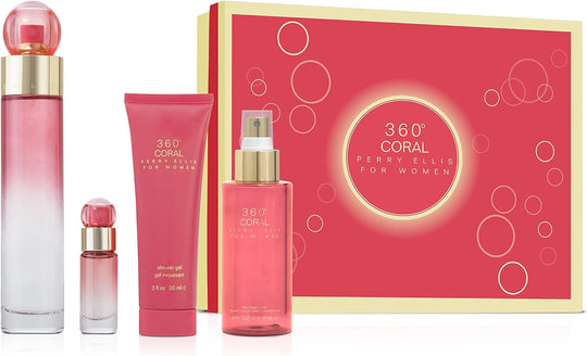 Set 360º Coral 100mL Eau de Parfum 4Pzs de Perry Ellis